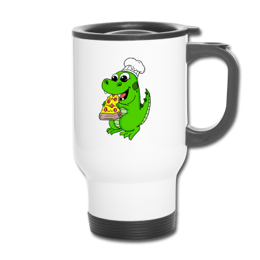 Backen Thermobecher - Pizza Bäcker backen Dinosaurier Koch Lustig