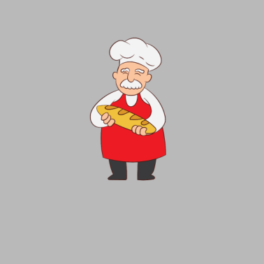 Motiv Bäcker - Bäcker mit Brot in der Hand