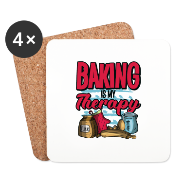 Backen Untersetzer - Backen ist meine Therapie Konditor Bäcker Zitate