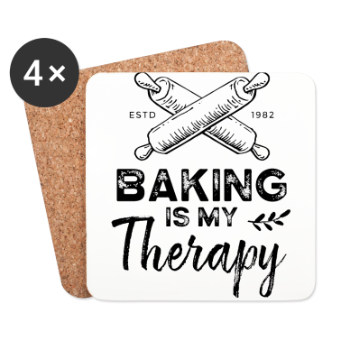 Backen Untersetzer - Backen Ist Meine Therapie Gebäck Bäcker Bäckerei