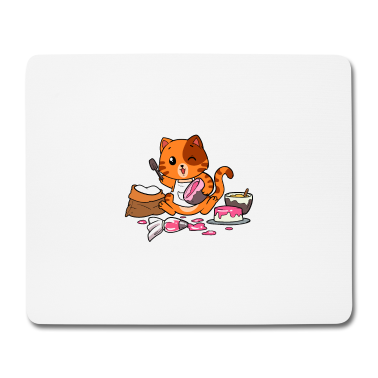 Backen Mousepad - Backen Bäcker Katze Bäckerei Kätzchen
