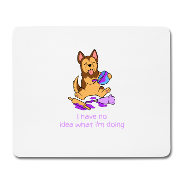 Backen Mousepad - Hund Bäcker Hündchen Schäferhund Backen