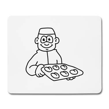 Backen Mousepad - Bäcker - line