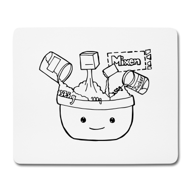 Backen Mousepad - Backschüssel, backen, Bäckerei, Kuchen backen