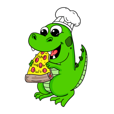 Motiv Pizza Bäcker backen Dinosaurier Koch Lustig