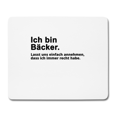Backen Mousepad - Bäcker Beruf Backen Spruch Geschenk