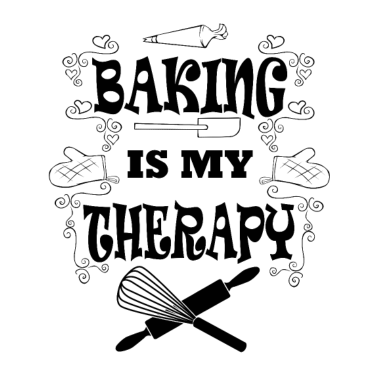 Motiv Backen ist Therapie Ironischer Bäcker Küchenchef
