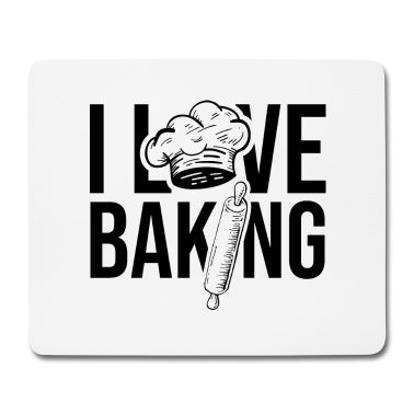Backen Mousepad - Ich Liebe Backen Bäckerei Bäcker Hobby Gebäck