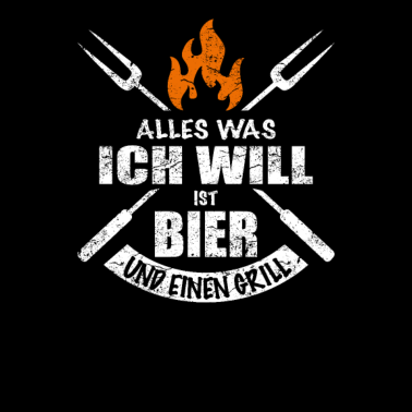 Motiv Grillen und Bier Grill Flammen Logo Retro Vintage