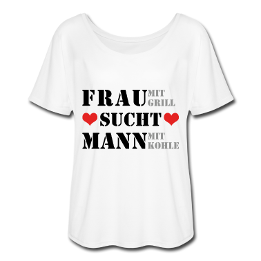 Grillen T-Shirt - Mann mit Grill sucht Frau mit Kohle