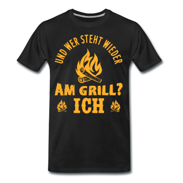 Grillen T-Shirt - Grill Barbecue Flamme - grillen Grillgabel lustig