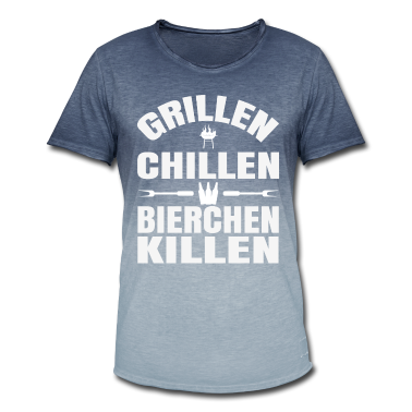 Grillen T-Shirt - Grillen Chillen Bierchen Killen Grillgeschenk