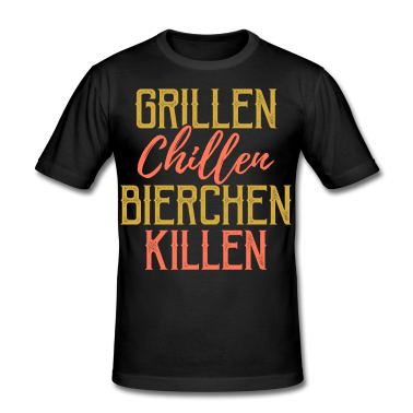 Grillen T-Shirt - Grill BBQ Bier Hopfen Spruch Lustig Geschenk Geek