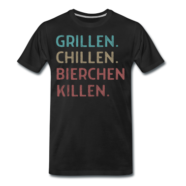Grillen T-Shirt - Grillen Chillen Bierchen killen