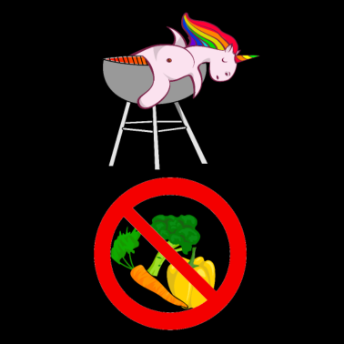 Motiv Einhorn grillen aber niemals Gemüse