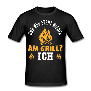Grillen T-Shirt - Grill grillen Barbecue Flamme