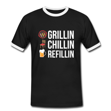 Grillen T-Shirt - BBQ Grill Chefkoch Sommergarten Essen Bier Grillen