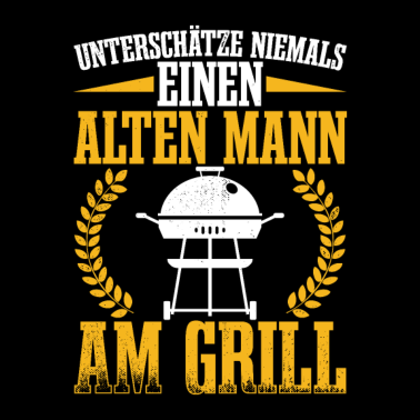 Motiv Grillen Alter Mann Grillparty BBQ Geschenk