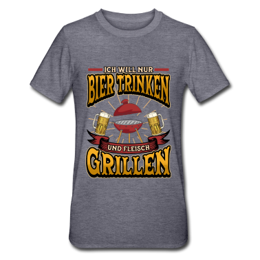 Grillen T-Shirt - Bier Grillen Lustig Spruch Garten BBQ Geschenk