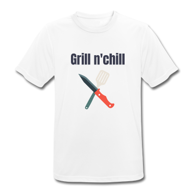 Grillen T-Shirt - Grill and chill lustiger Spruch grillen Geschenk