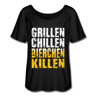 Grillen T-Shirt - Grillen Chillen Bierchen Killen - Grill BBQ Bier