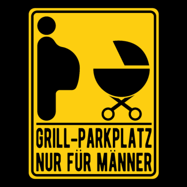 Motiv Grillen Parkplatz Männer Humor