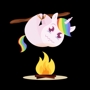 Motiv Einhorn Unicorn Grillen Essen Lecker Feuer