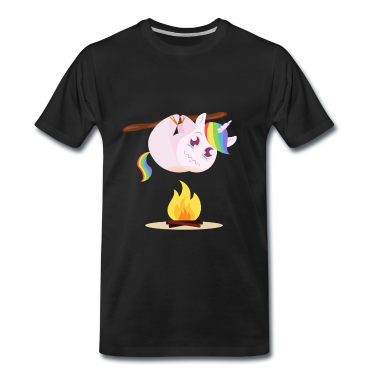Grillen T-Shirt - Einhorn Unicorn Grillen Essen Lecker Feuer
