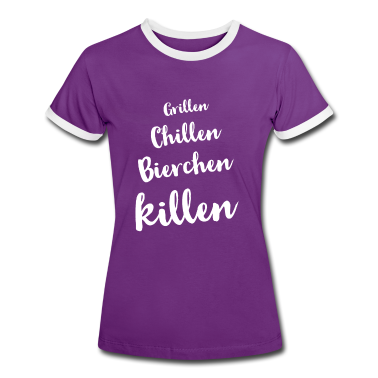 Grillen T-Shirt - Grillen Chillen Bierchen killen - Geschenk Männer