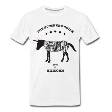 Grillen T-Shirt - Meat Cuts Einhorn Fleisch Geschenk