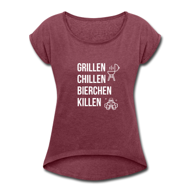 Grillen T-Shirt - GRILLEN CHILLEN BIERCHEN KILLEN Bier Geschenk Idee