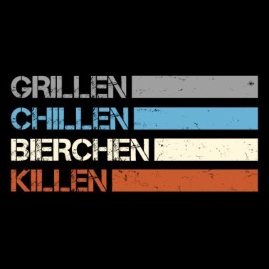 Motiv Lustige Sprüche Grillen und Bier Retro