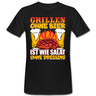 Grillen T-Shirt - Grillmeister Bier und Grill Geschenk Spruch