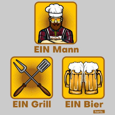 Motiv Ein Mann Ein Bier Ein Grill HARIZ Grillen Bier Ges