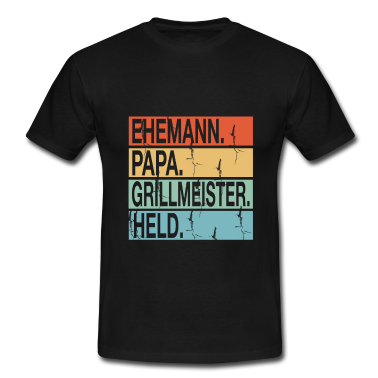 Grillen T-Shirt - Ehemann Papa Grillmeister Held Grillen Vatertag