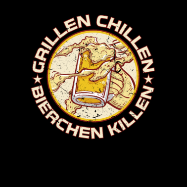 Motiv Grillen Chillen Bierchen Killen Grillfan Geschenk