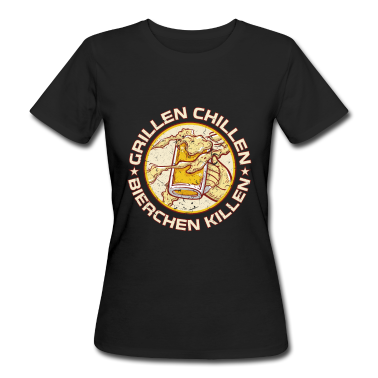 Grillen T-Shirt - Grillen Chillen Bierchen Killen Grillfan Geschenk