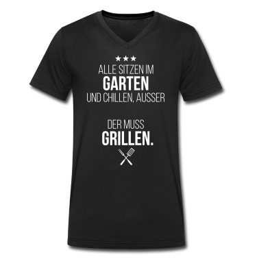 Grillen T-Shirt - Alle sitzen im Garten außer XY - personalisieren