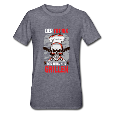 Grillen T-Shirt - Totenkopf der tut nix der will nur Grillen
