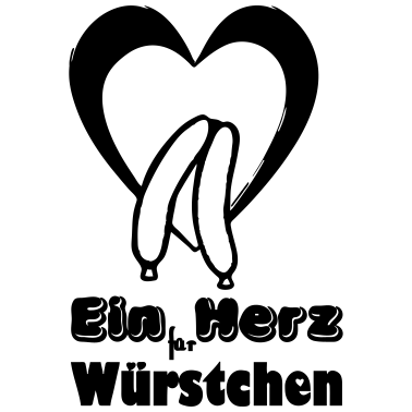 Motiv Herz für Würstchen Fleisch Grillen Geschenk