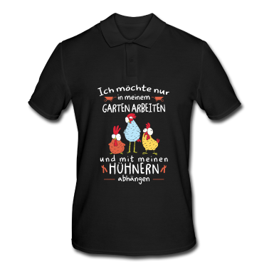 Grillen Poloshirt - Im Garten arbeiten und mit Hühner abhängen