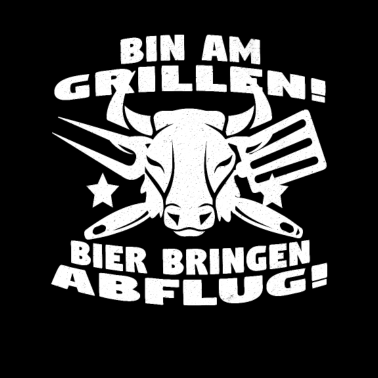 Motiv Bin am Grillen, Bulle, Vintage, Grill, Barbecue