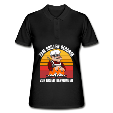 Grillen Poloshirt - Geschenkidee grillen Zum grillen geboren Grill