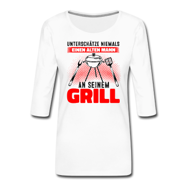 Grillen Langarmshirt - Unterschätze Niemals Einen Alten Mann Am Grill