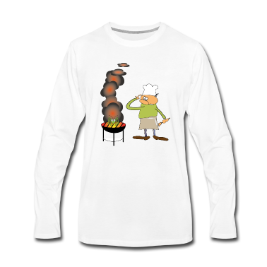 Grillen Langarmshirt - Griller mit lustiger GRILLE auf dem Grill