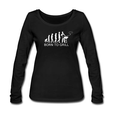 Grillen Langarmshirt - Grillen Griller Evolution Barbeque BBQ Grill