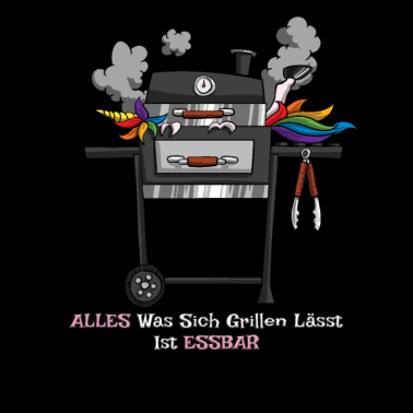 Motiv Einhorn auf dem Grill. Grillbar = Essbar!