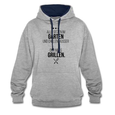 Grillen Hoodie - Alle sitzen im Garten außer XY - personalisieren