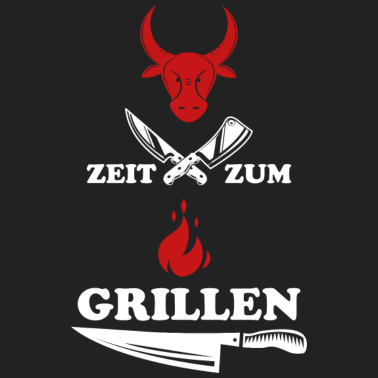 Motiv Zeit zum Grillen Grillmeister Fleisch Geschenk