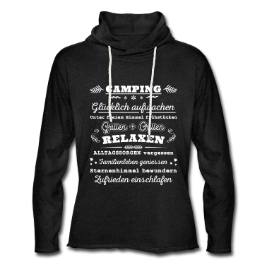 Grillen Hoodie - Camping Grillen Glücklich Aufwachen Camper Spruch